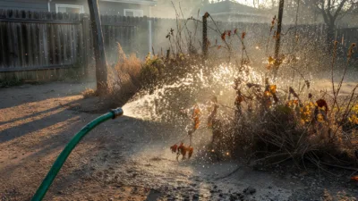 Montauban : riverains aux tuyaux contre un feu de broussailles menaçant habitations