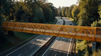 Nancy : la passerelle jaune des Fourasses sur l'A33 remise en place en août