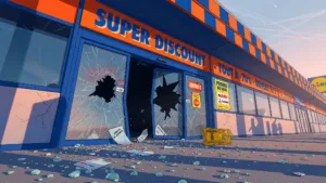 Nanterre : la porte du Lidl arrachée par la foule, la police intervient