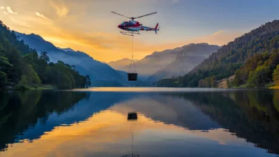Nantua : 20 hectares brûlés, 51 largages d'un hélicoptère privé
