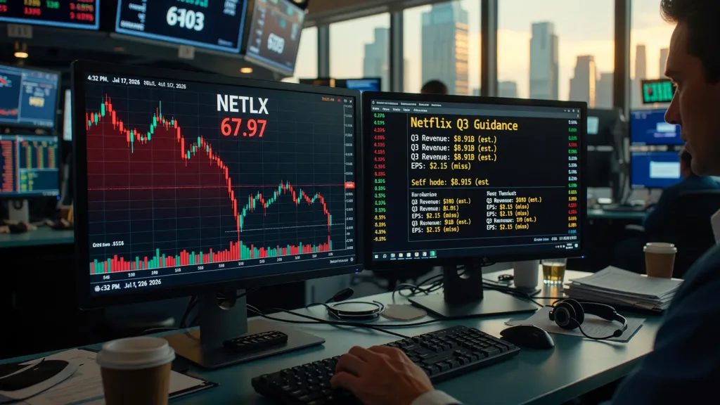 Netflix plonge de 9 % en bourse après des prévisions T3 en deçà des attentes