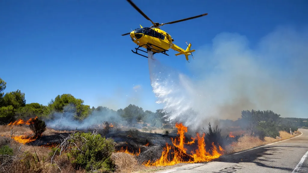 Nîmes : un feu de voiture se propage à la végétation sur la RN106