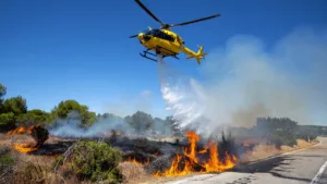 Nîmes : un feu de voiture se propage à la végétation sur la RN106