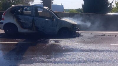 A54 : véhicule en feu après Garons, circulation rétablie