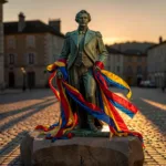 Phalsbourg : la statue du Général Mouton décorée pour le festival