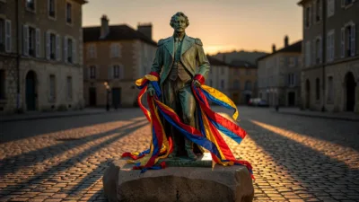 Phalsbourg : la statue du Général Mouton décorée pour le festival