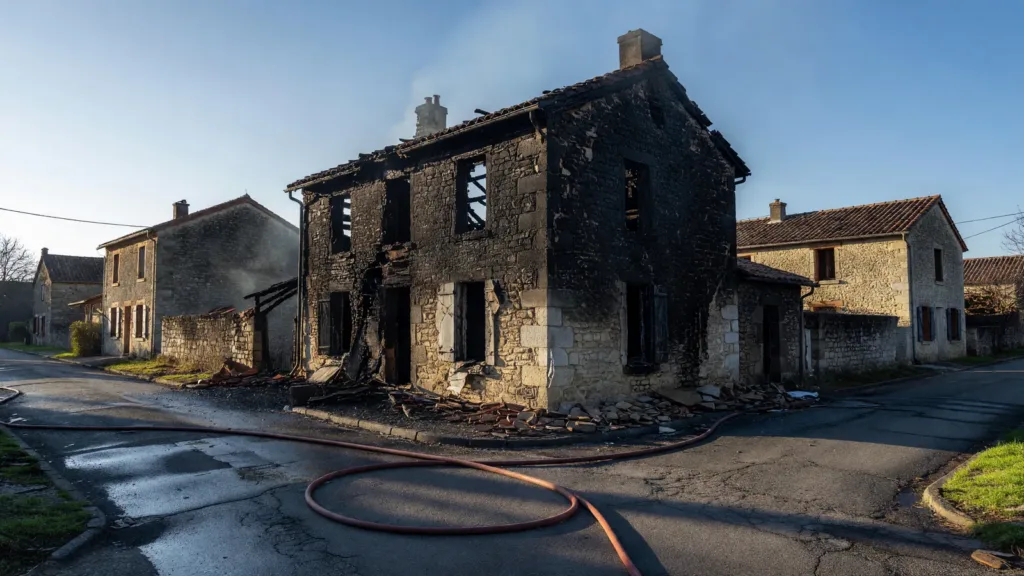 Pierre-de-Bresse : Une maison inhabitée détruite par un incendie, 25 pompiers mobilisés