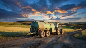 Pleaux : les agriculteurs et leurs tonnes à lisier mobilisés avec les pompiers