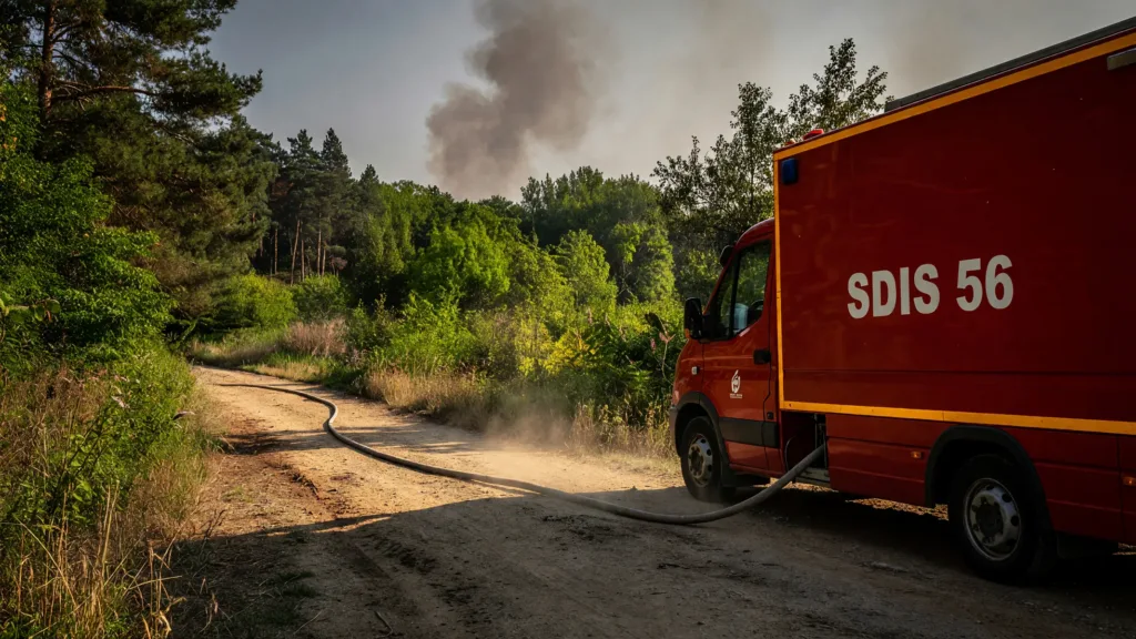 Porcaro : incendie maîtrisé après 10 hectares brûlés près de Brocéliande