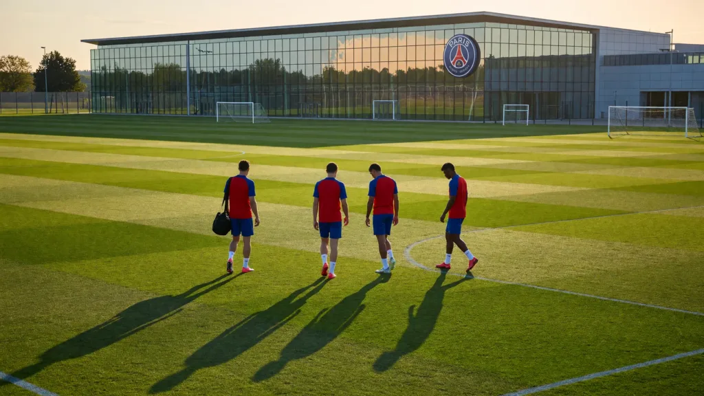 PSG : Kvaratskhelia, Chevalier, Pacho et Beraldo au Campus pour la reprise