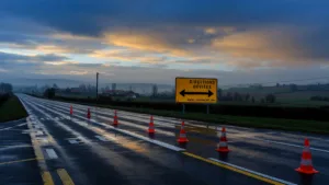 RN19 à Belverne : une camionnette se couche, circulation perturbée