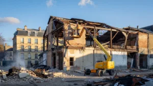 Romans-sur-Isère : début des travaux de déconstruction de l&rsquo;entrepôt incendié rue Guillaume