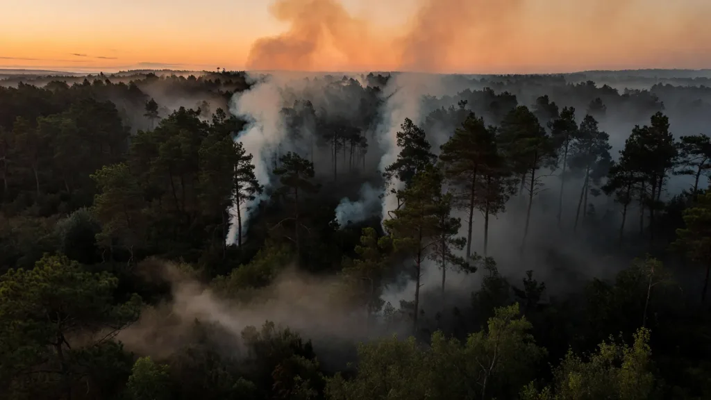 Saint-Palais-de-Négrignac : 15 hectares brûlés, 110 pompiers mobilisés