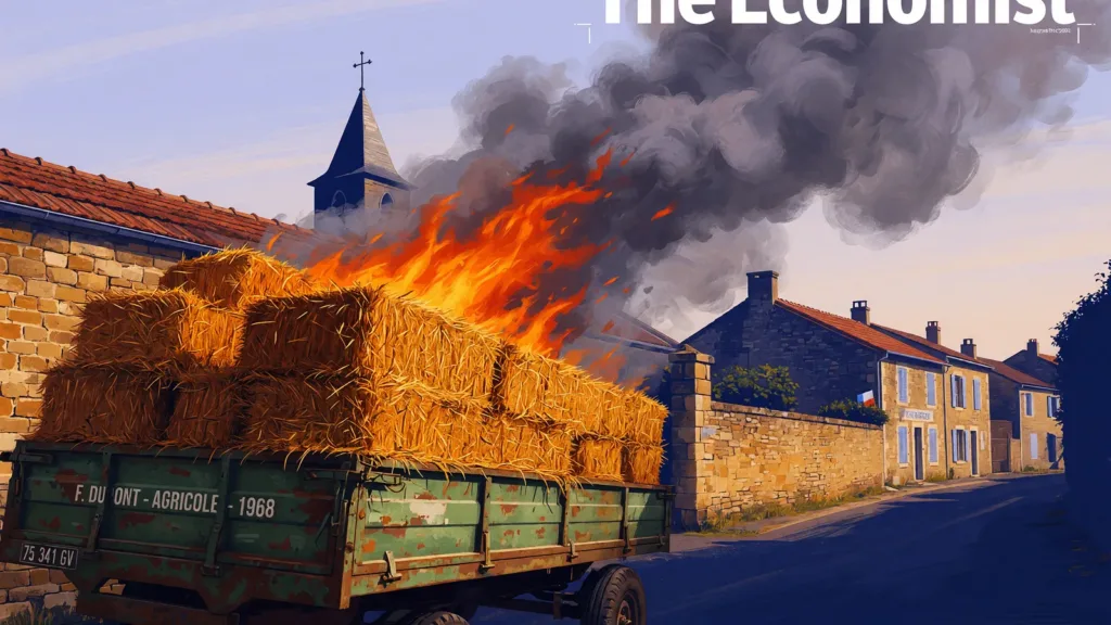 Saône-et-Loire : un tracteur en feu devant l'école de Saint-Bonnet-en-Bresse