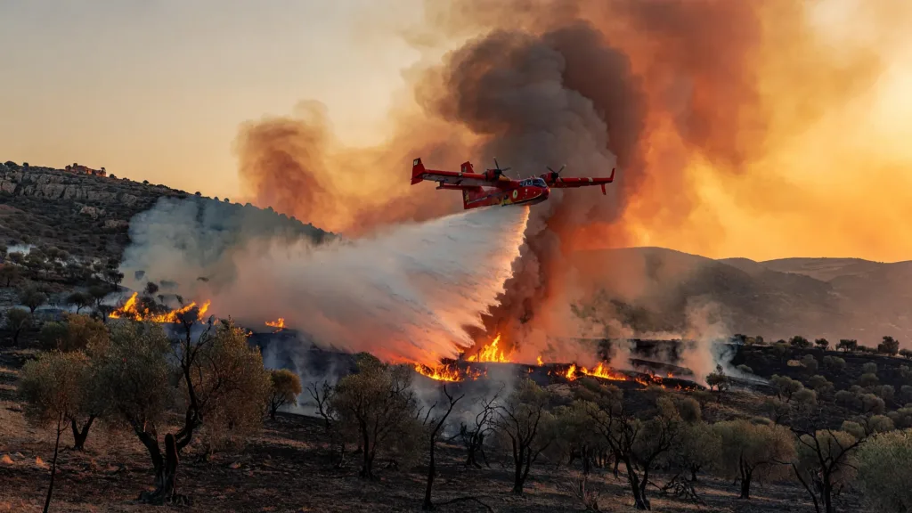 Sicile et Calabre en flammes : un pompier mort, 36 600 hectares brûlés
