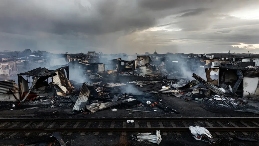 Stains : l'incendie du plus grand bidonville de France maîtrisé sans victime, le site démantelé le lendemain