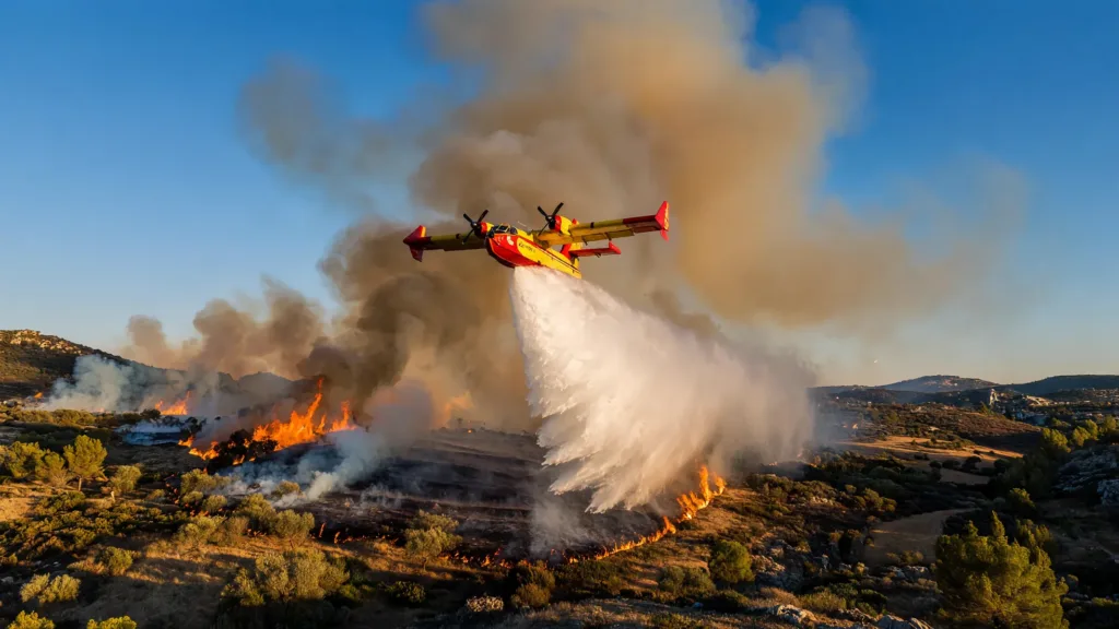 Taradeau : 615 pompiers mobilisés contre l&rsquo;incendie de 200 hectares