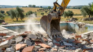 Tarn : la pelleteuse démolit maison, piscine et cabane illégales