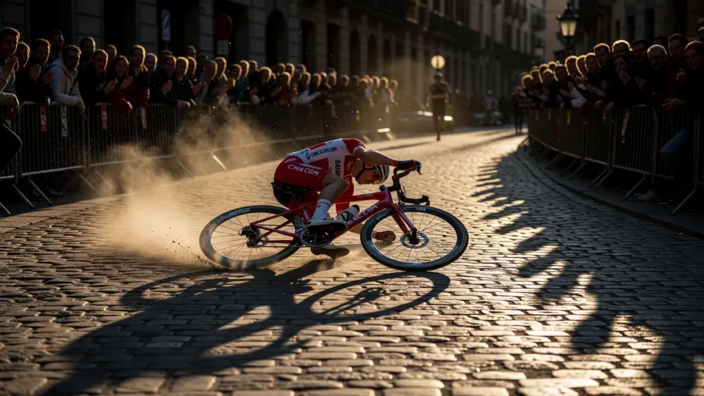 Tour de France : chute lourde d'un coureur Decathlon CMA CGM lors du TTT à Barcelone
