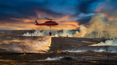 Tréon : 113 pompiers et un hélicoptère bombardier d&rsquo;eau pour un feu de 100 ha