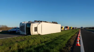 Un poids lourd se couche sur l'A4 à Reichstett : circulation perturbée