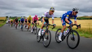 Valentin Paret-Peintre prend la roue de Van der Poel sur une étape plate