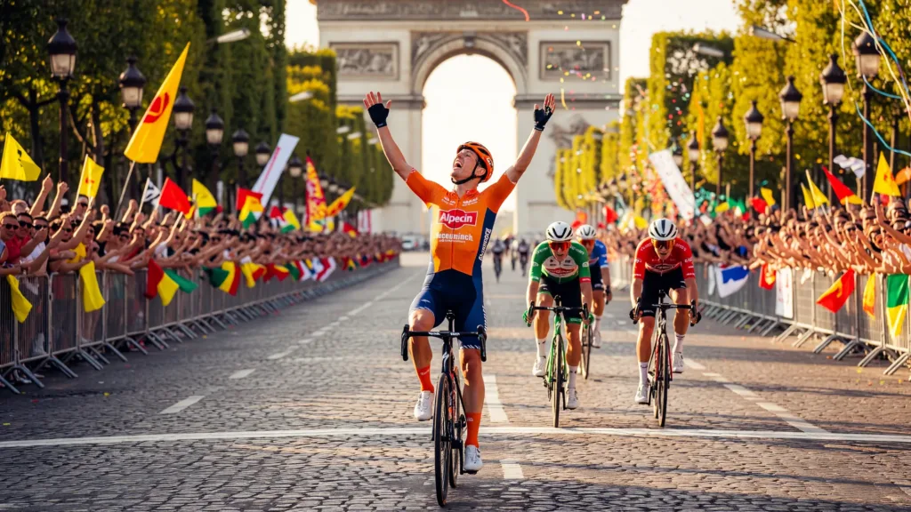 Van der Poel remporte la dernière étape du Tour 2026, Pogačar décroche son 5e sacre