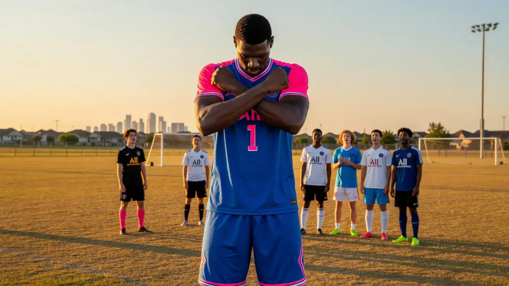 Victor Wembanyama joue au foot en maillot PSG à Houston