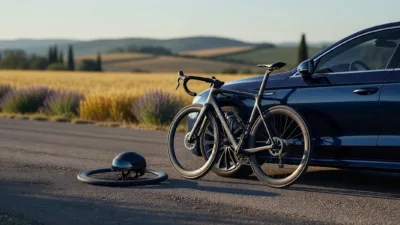 Vingegaard évite la chute mais change de vélo à Pau
