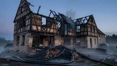 Vogelgrun : incendie maîtrisé d&rsquo;un ancien presbytère, 30 pompiers mobilisés