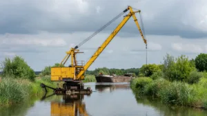 Wittring : une grue de 35 tonnes chute dans le canal de la Sarre