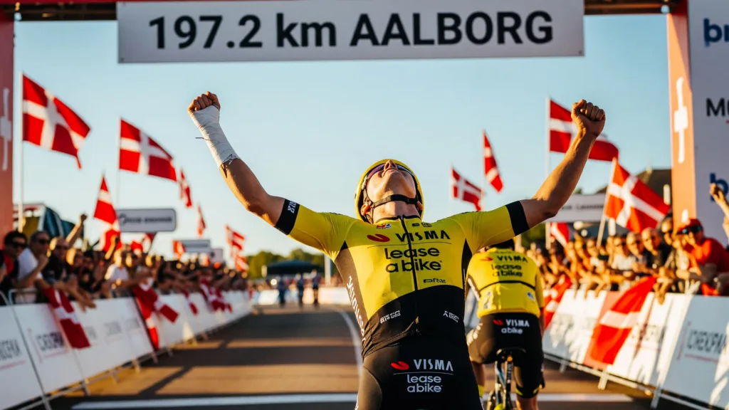 Wout van Aert gagne dès son retour au Tour du Danemark