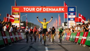Wout van Aert gagne la première étape du Tour du Danemark après une chute collective