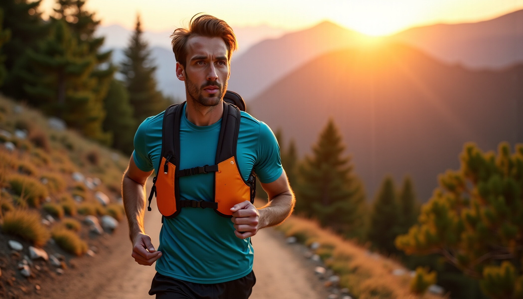 Reglage des sangles d’un gilet d’hydratation pendant une course de trail