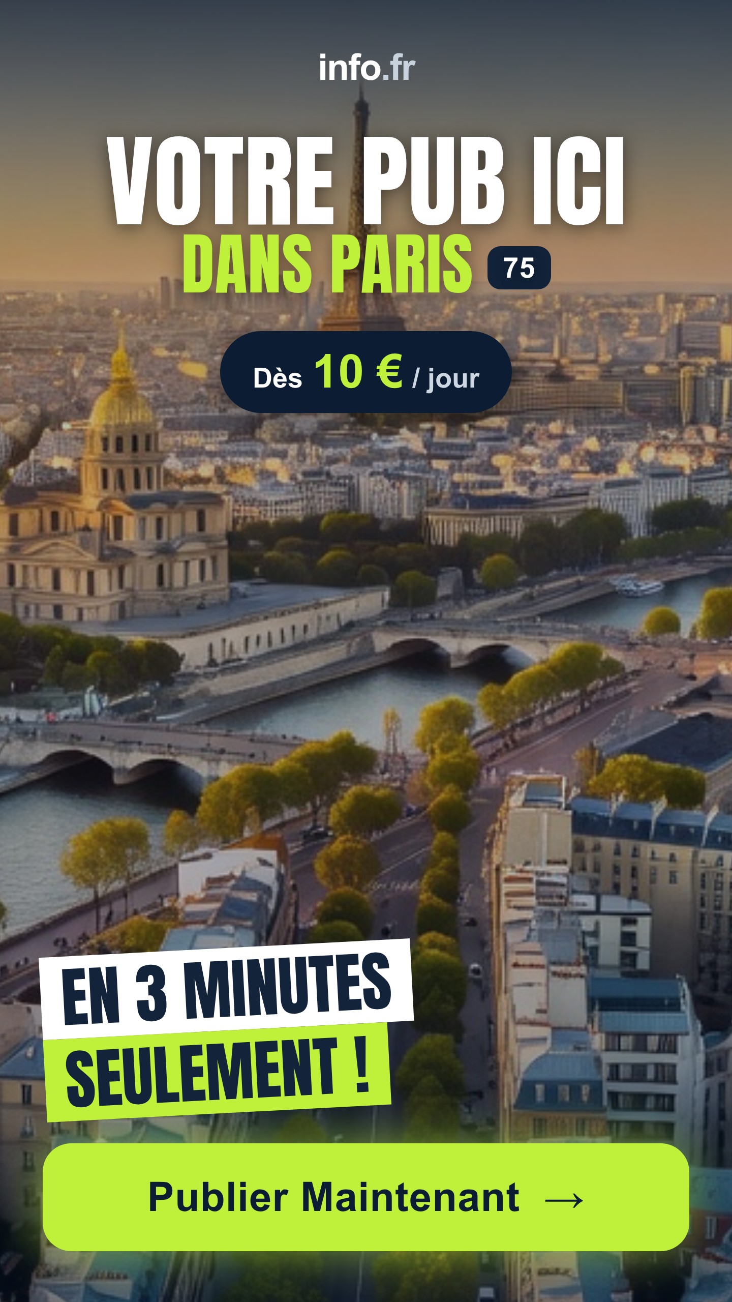 Diffusez votre publicité sur info.fr